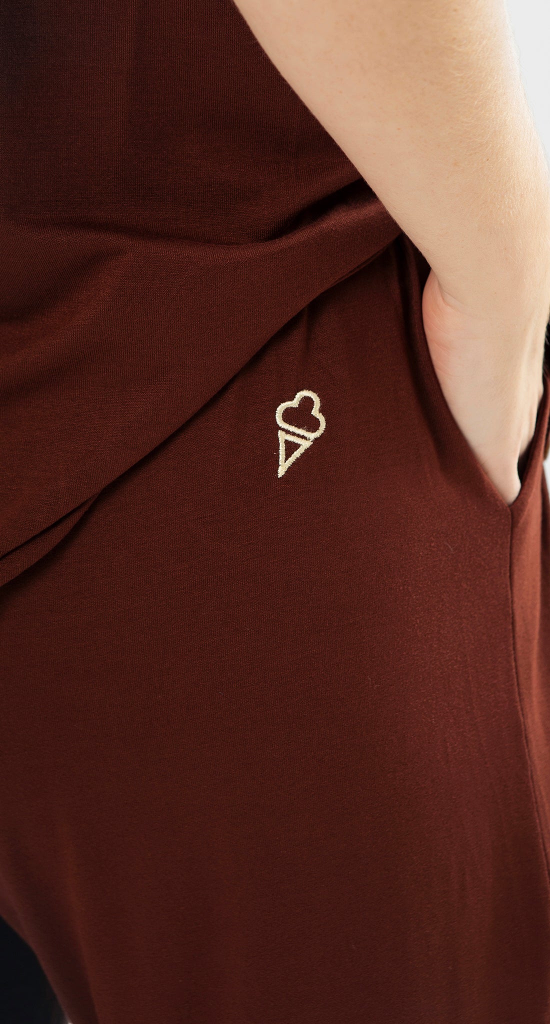 Short Sleeve Pajama Set in Brown Knit