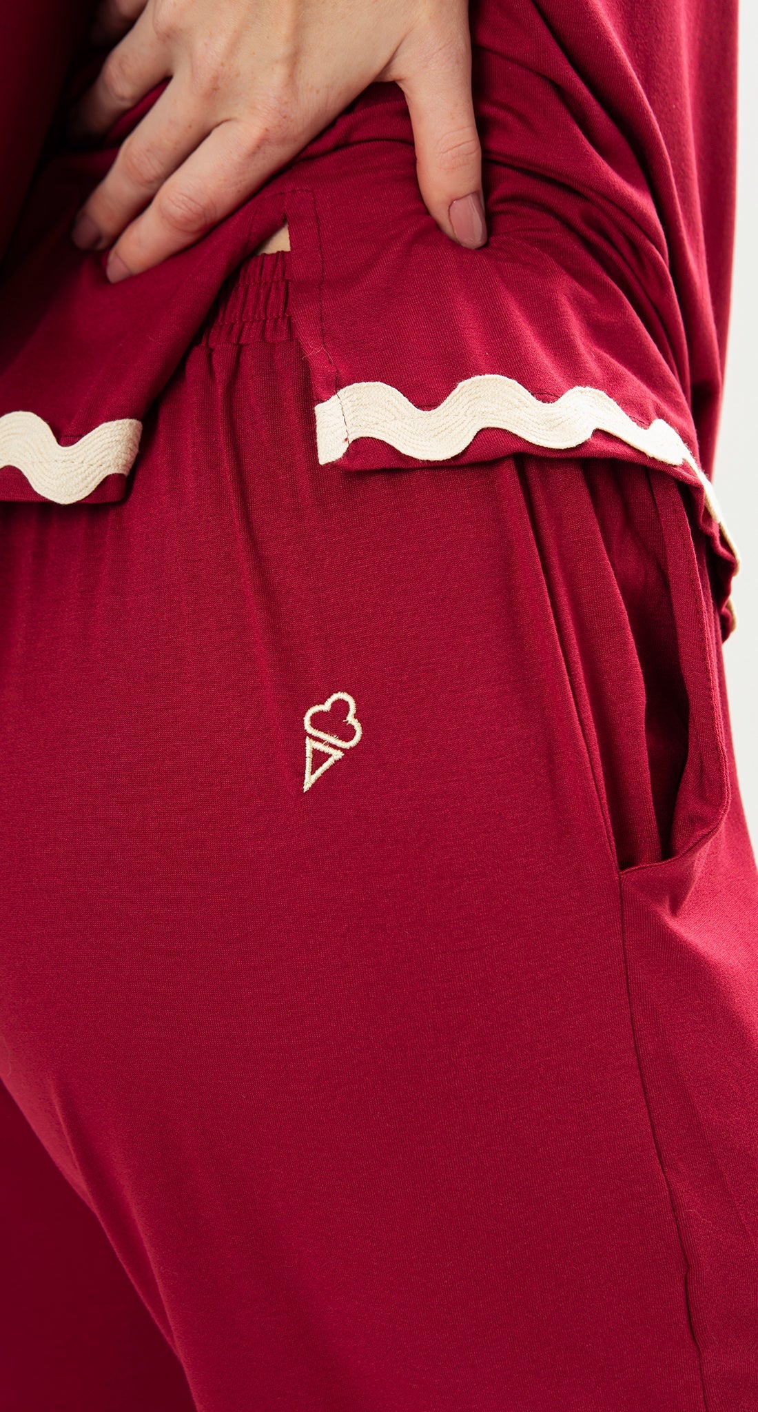 Short Sleeve Pajama Set in Wine Knit