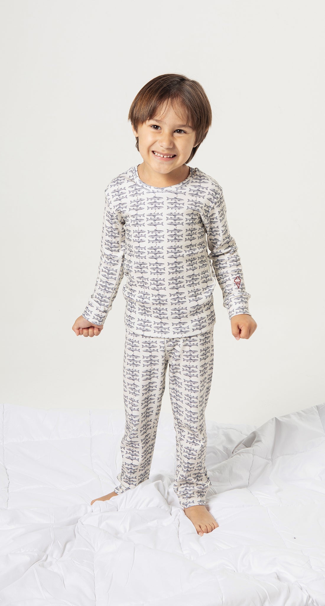 Long Kids Set Fish Print