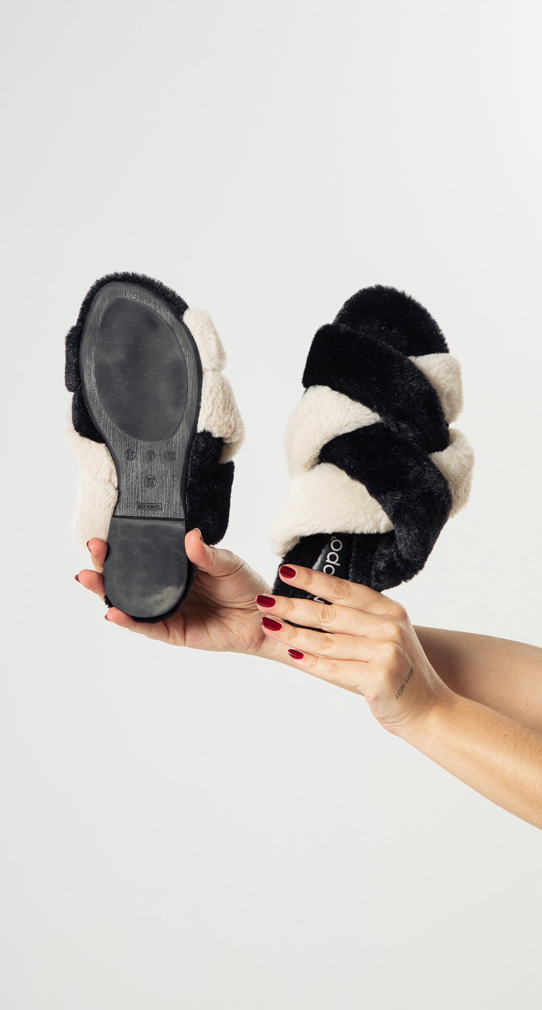 Two-Tone Braided Slippers