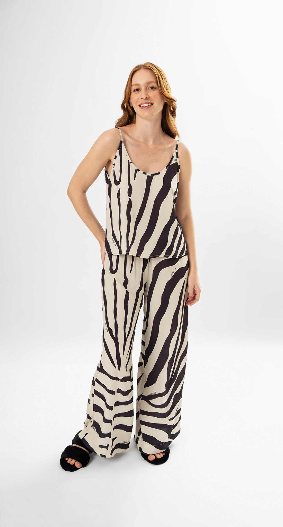 Selva Long Pajamas with Straps – Zebra Print