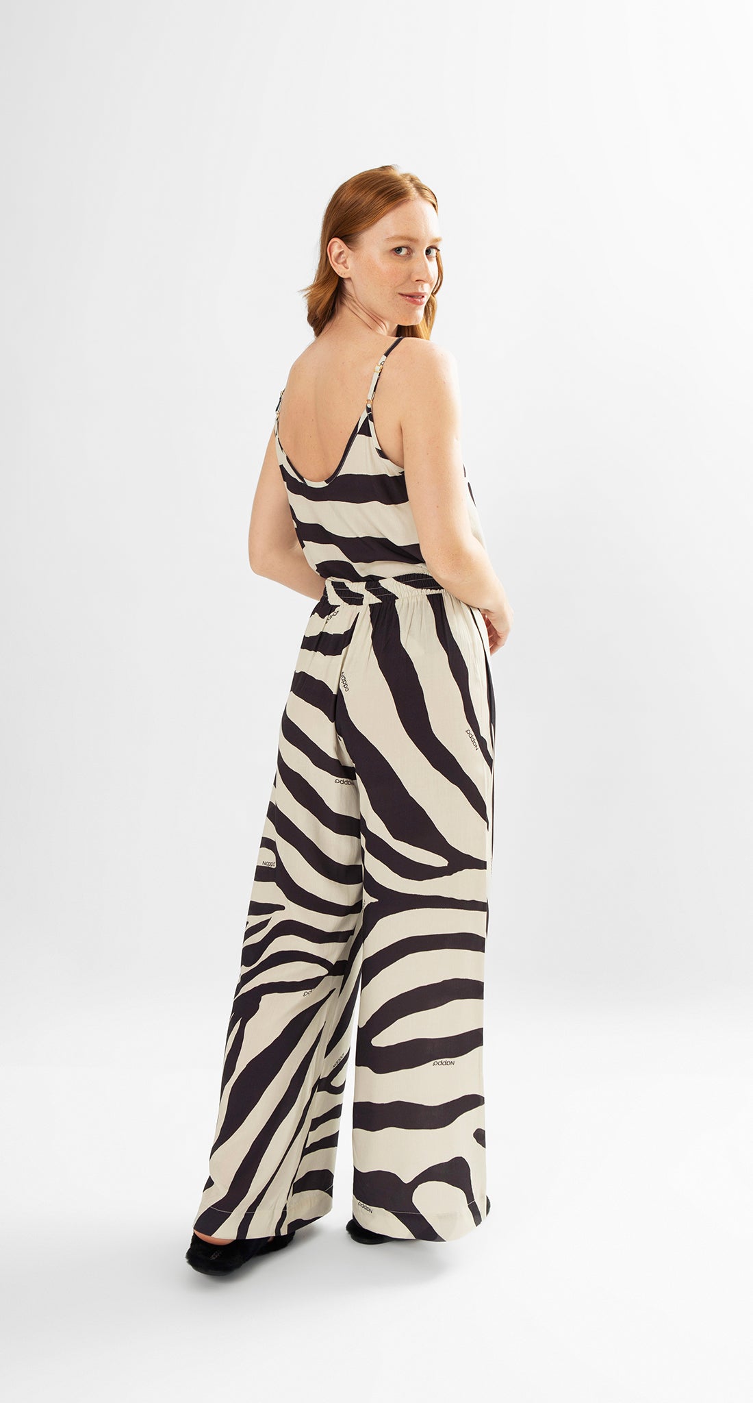 Selva Long Pajamas with Straps – Zebra Print