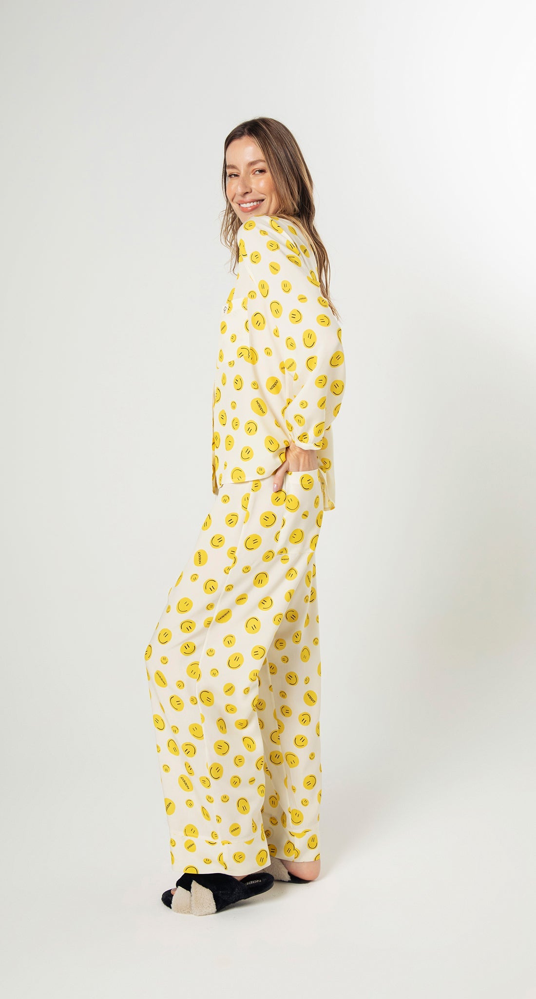 Classic Long Pajamas Yellow - Smiles