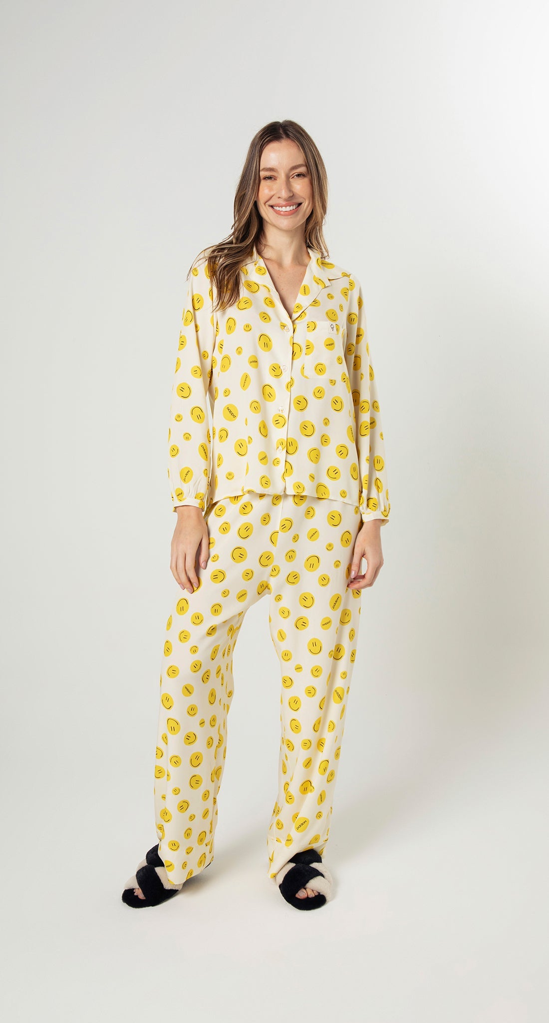 Classic Long Pajamas Yellow - Smiles