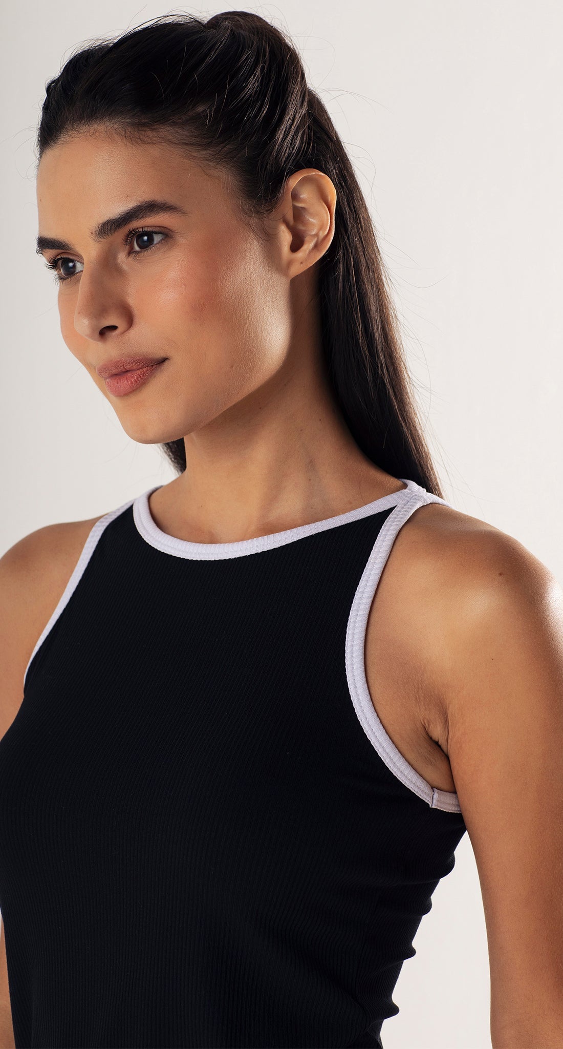 Ribbed Knit Short Pajamas – Black