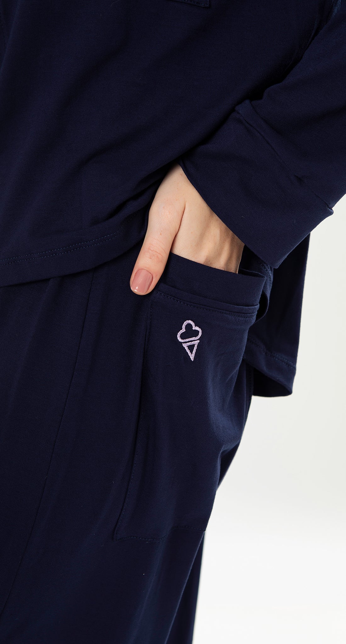 Classic Long Sleeve Pajama Set – Navy